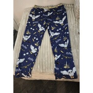 Wizarding World Harry Potter Iris Blue Hedwig Plush Pajama PJ Pants Large 12-14